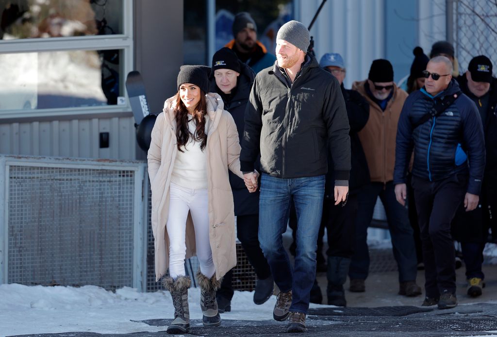 Meghan, Duchess of Sussex and Prince Harry, Duke of Sussex attend Invictus Games Vancouver Whistlers 2025's One Year To Go Winter Training Camp on February 14, 2024 in Whistler, British Columbia.