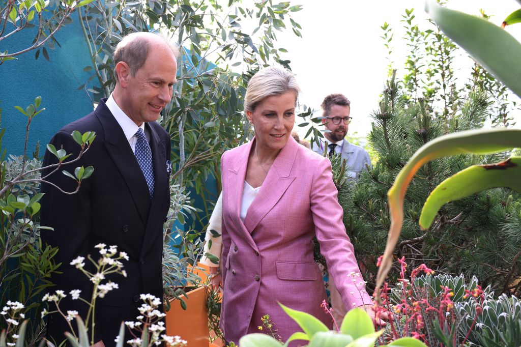 Prince Edward, Earl of Wessex and Sophie, Countess of Wessex are given a tour of The Chelsea Flower Show 2022 at the Royal Hospital Chelsea on May 23, 2022 in London, England.