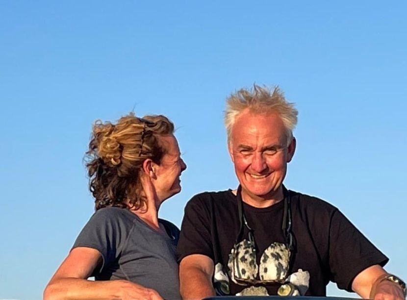 Kate Humble looking at a smiling Ludo Graham