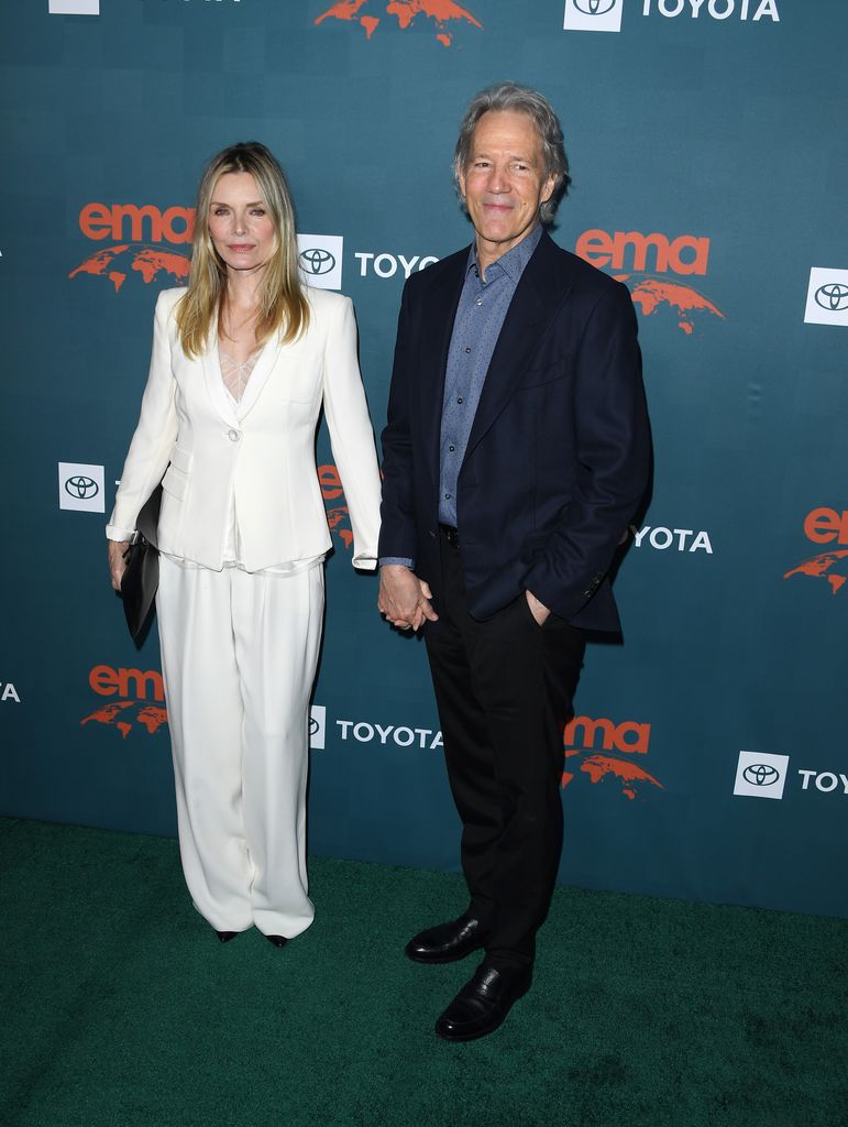 Michelle Pfeiffer and David E. Kelley arrives at the 2024 Environmental Media Association Awards Gala at Sunset Las Palmas Studios on January 27, 2024 in Los Angeles, California. (Photo by Steve Granitz/FilmMagic )