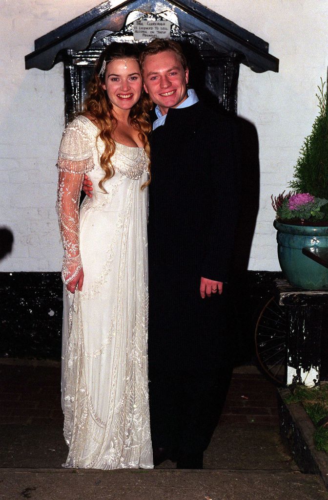 Kate Winslet e Jim Threapleton no dia do casamento
