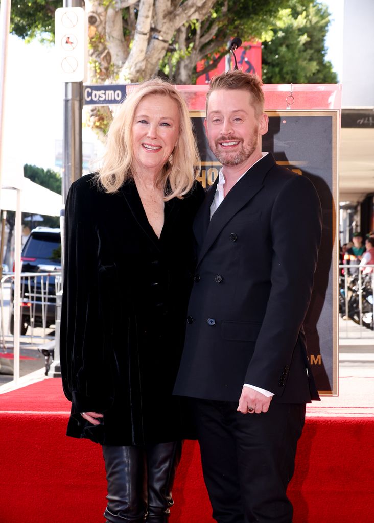 Catherine O'Hara and Macaulay Culkin at the star ceremony where Macaulay Culkin is honored with a star on the Hollywood Walk of Fame 