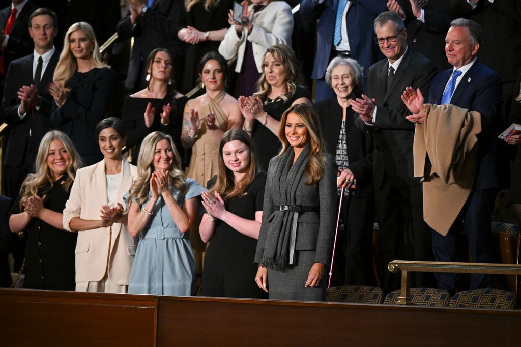 Melania's stylish ensemble was courtesy of Dior