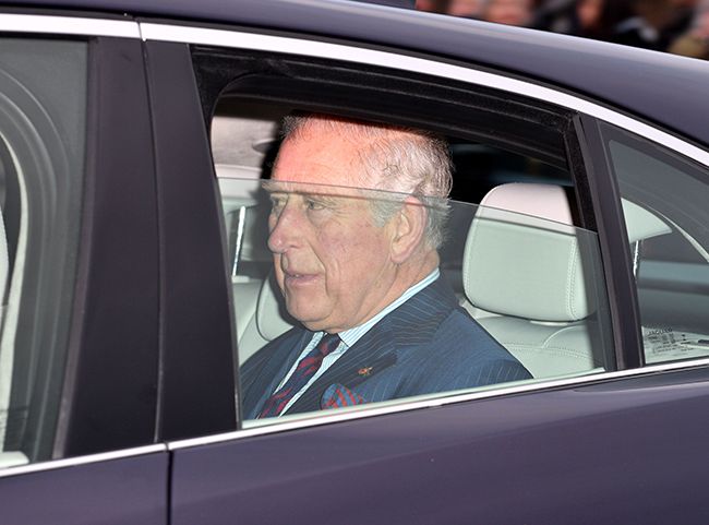 prince charles arrives at queen christmas party