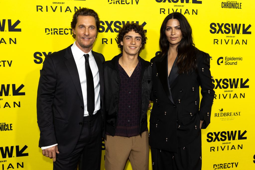 Matthew McConaughey with his wife Camila Alves McConaughey and their son Levi McConaughey