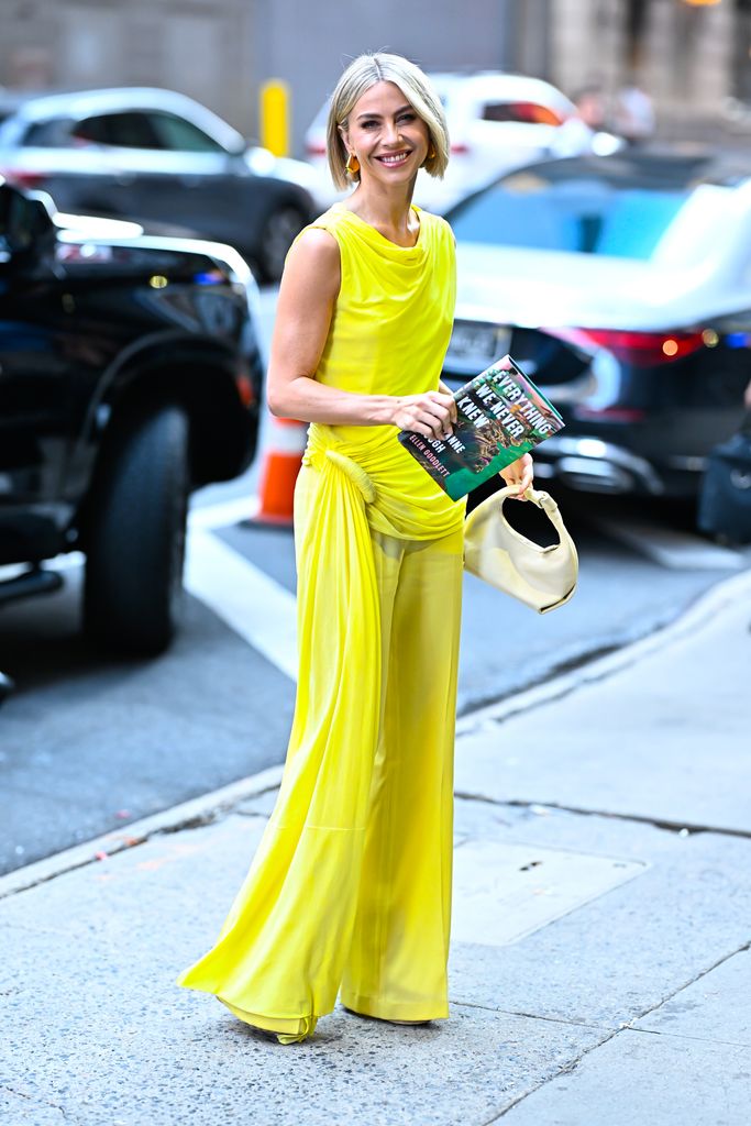 Julianne Hough in yellow jumpsuit 