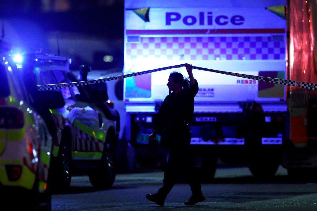 A police officer at the scene of a mass shooting at Bondi Beach on December 14, 2025 in Sydney, Australia