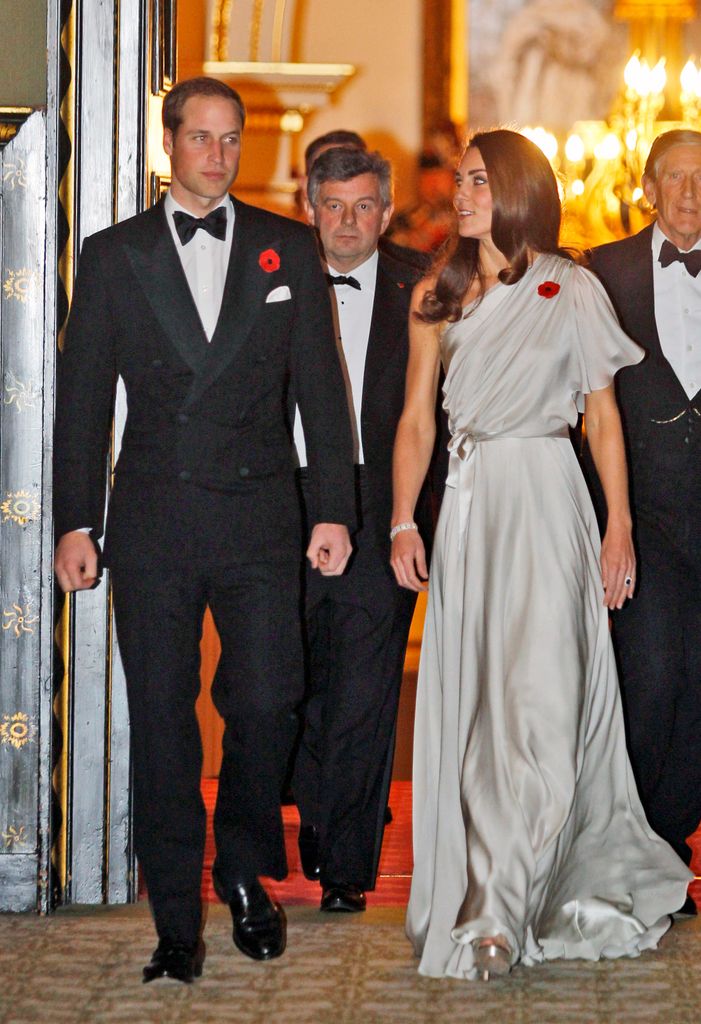 Prince William and Catherine arrive to attend a dinner reception in black tie