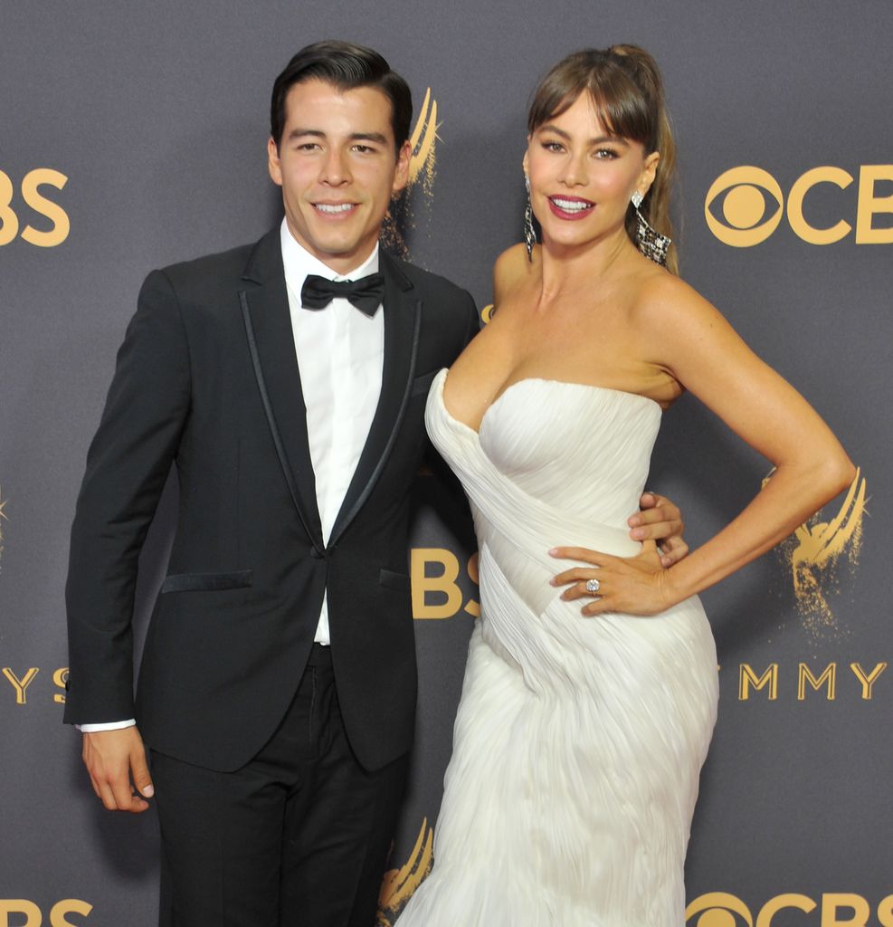 Sofia Vergara and son Manolo Gonzalez-Ripoll Vergara arrive at the 69th Annual Primetime Emmy Awards