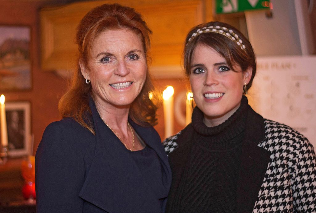 Sarah Ferguson, Duchess of York (L) and Princess Eugenie smiling