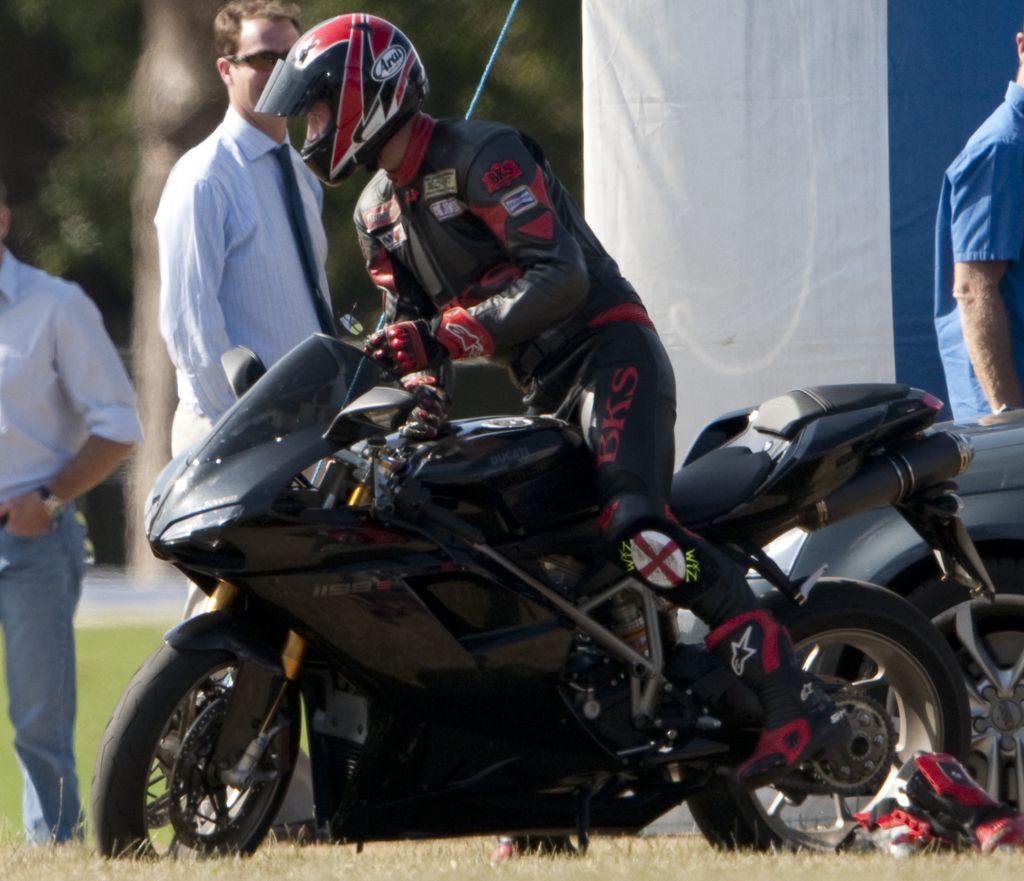 William riding motorbike in 2009