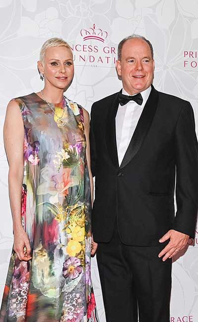 Princess Charlene in a floral gown