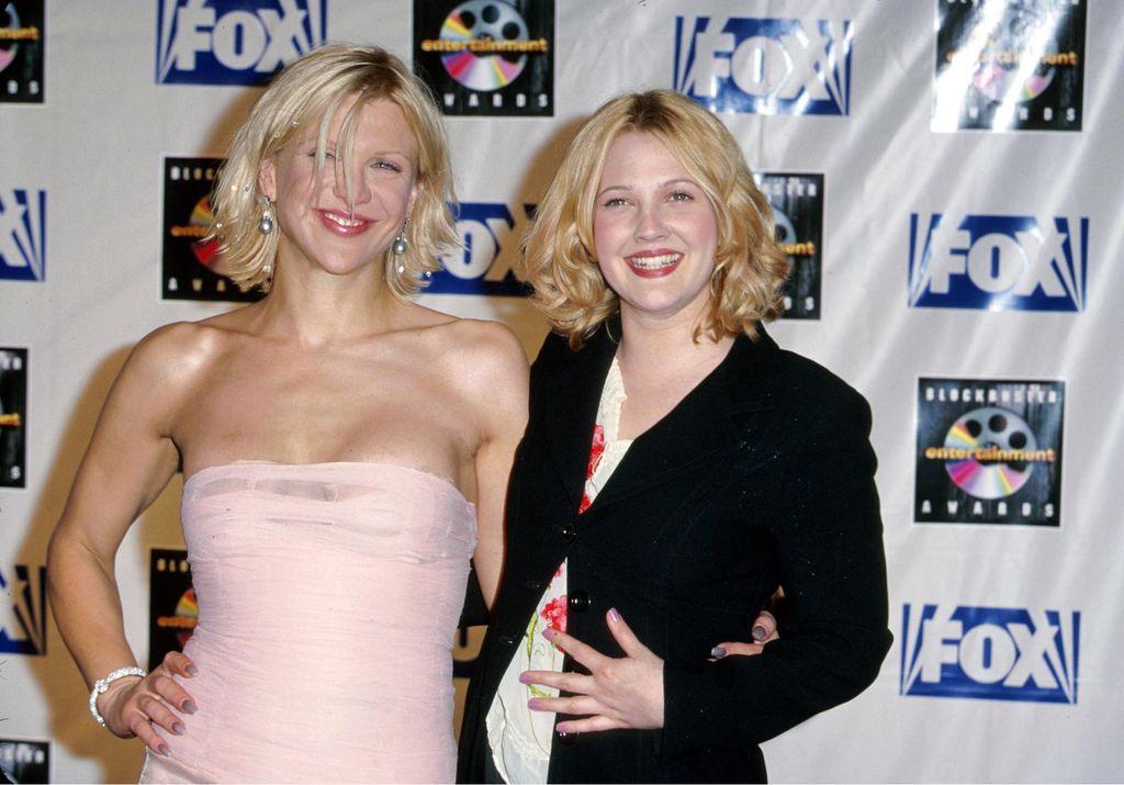 Courtney Love & Drew Barrymore during 5th Annual Blockbuster Entertainment Awards at Shrine Auditorium in Los Angeles, California in 1999