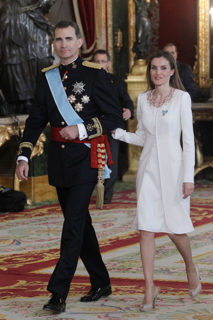 Queen Letizia of Spain also wore white to her husband, King Felipe VI of Spain's coronation