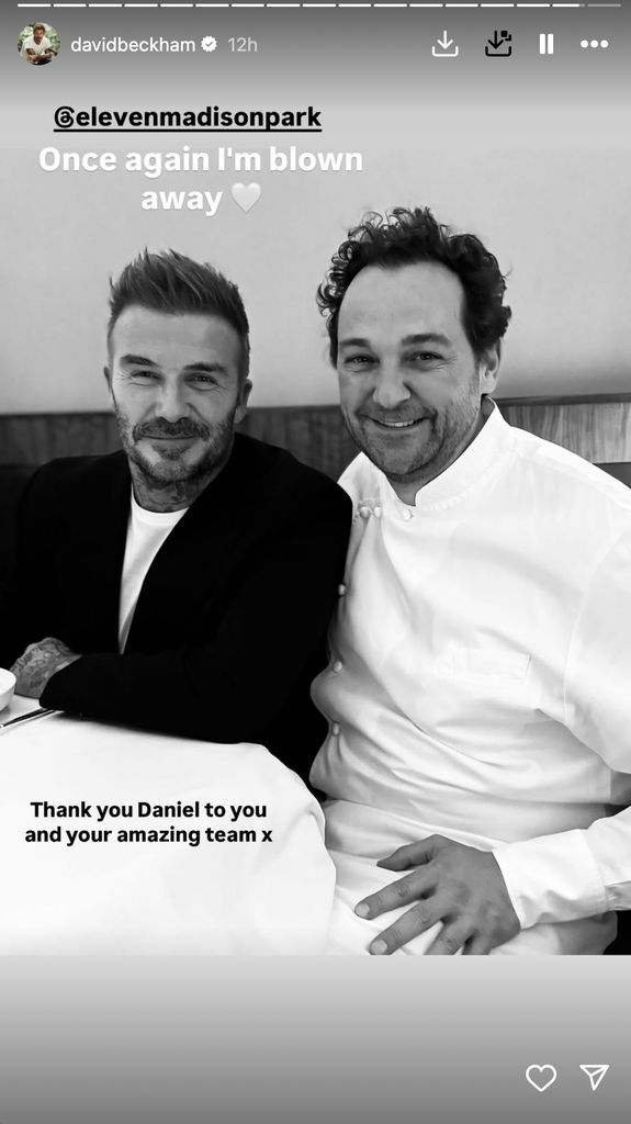 David praised the Chef on Instagram