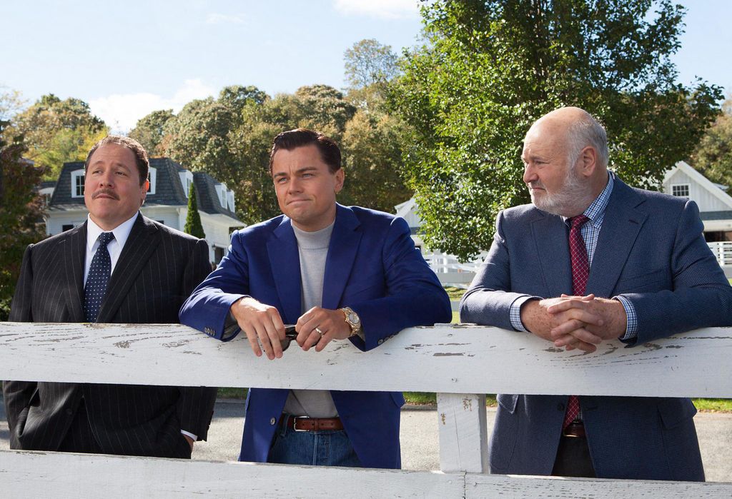 Rob Reiner (R) with Leonardo DiCaprio in Wolf of Wall Street