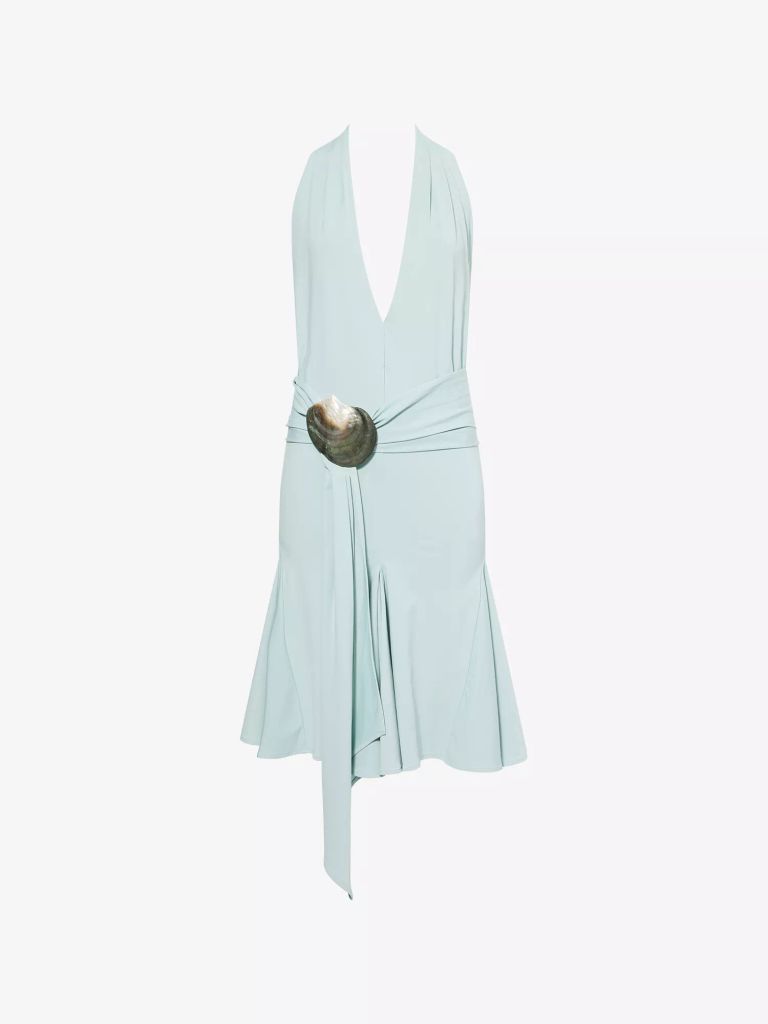 Sash Belt Stretch-Jersey Mini Dress
