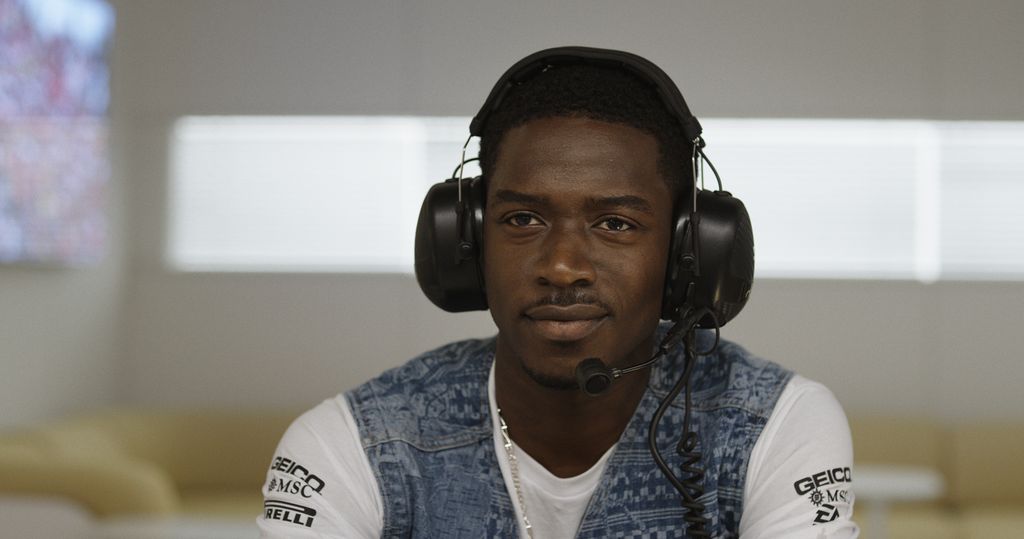 Damson Idris as Joshua Pearce in Apple Original Films’ “F1 The Movie,” now in cinemas and IMAX