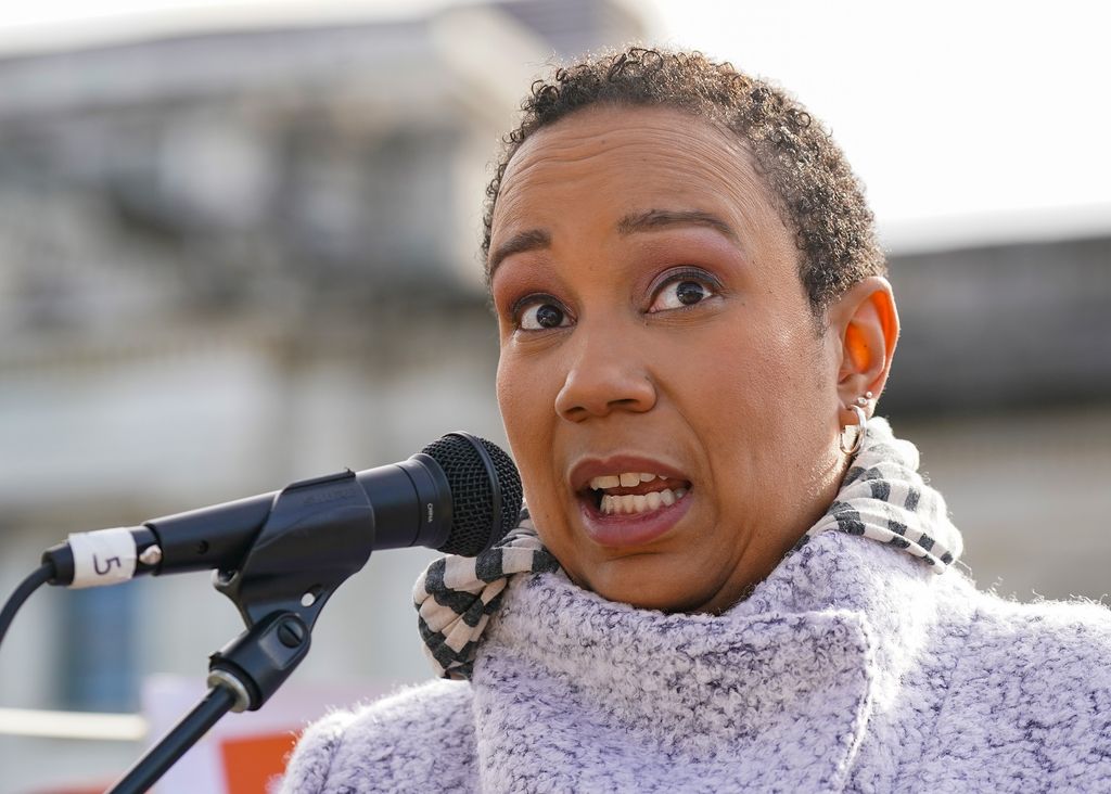 Chef Elle Simone Scott speaks at a press conference organized to deliver 1.5 million petitions to the USDA to Save School Lunches
