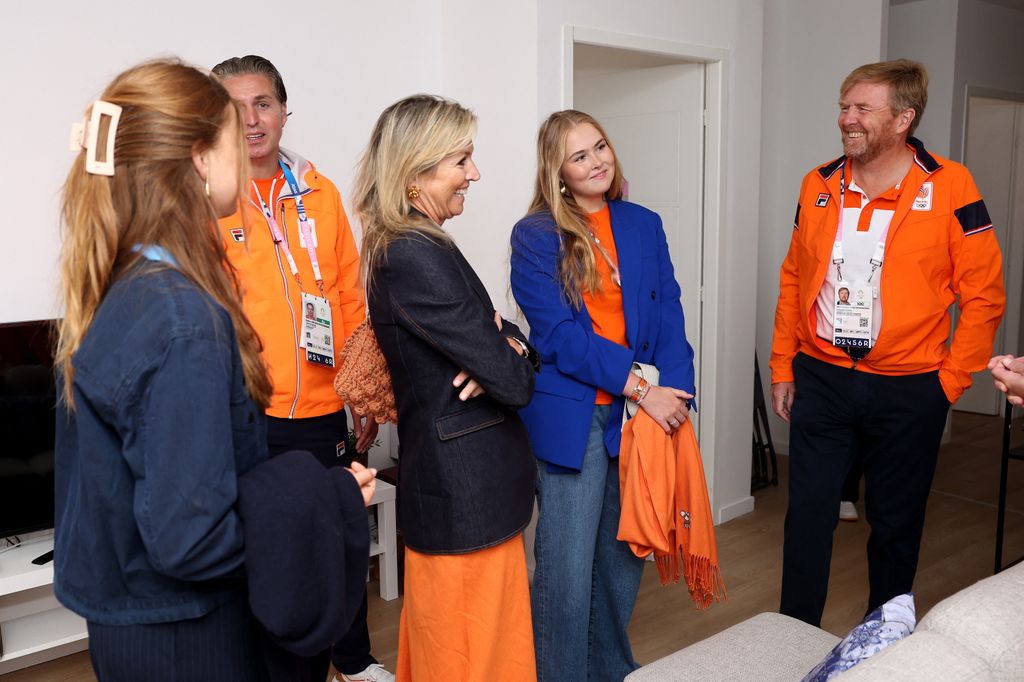 Princess Catharina-Amalia and royals interact with athletes