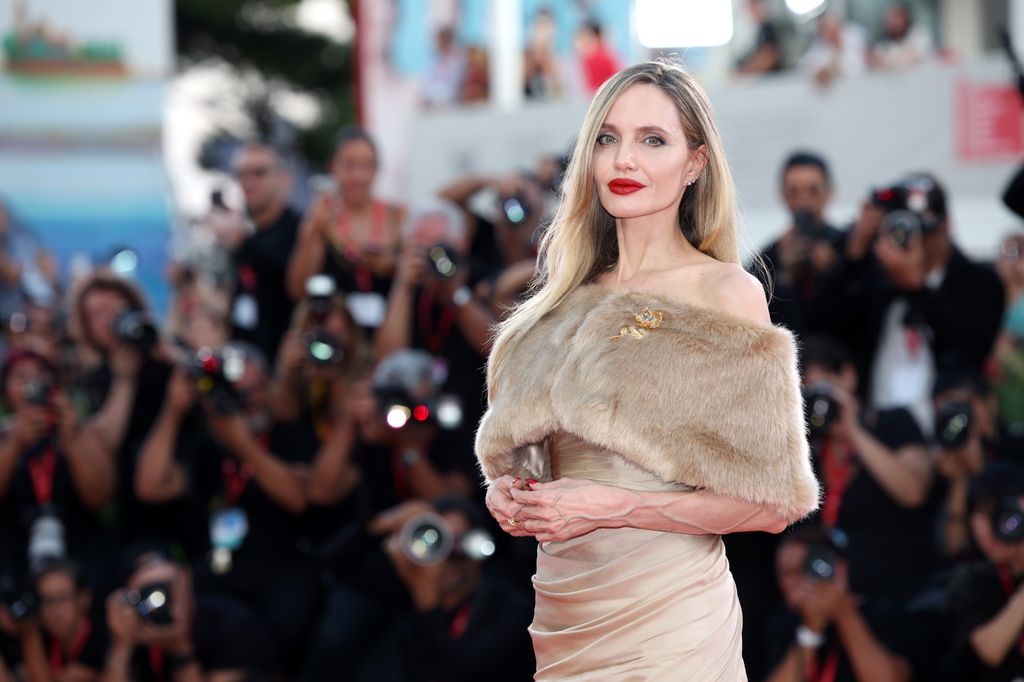 Angelina Jolie attends a red carpet for "Maria" during the 81st Venice International Film Festival on August 29, 2024 in Venice, Italy