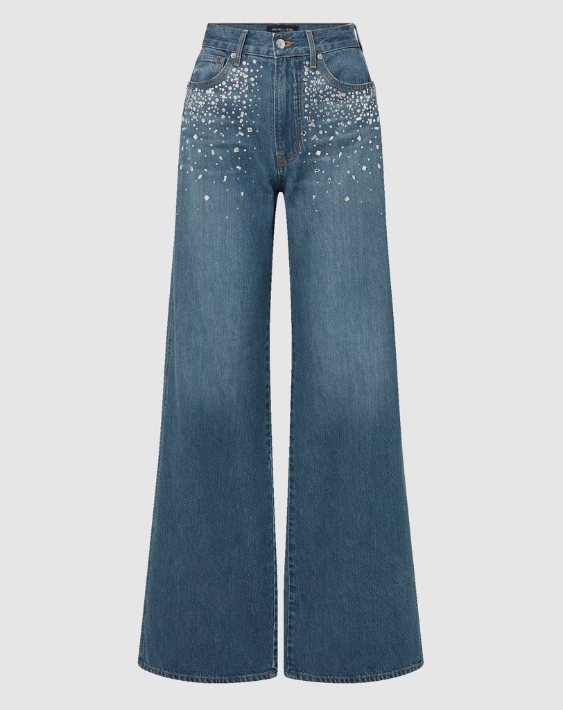 Kasey Crystal Wide-Leg Jean