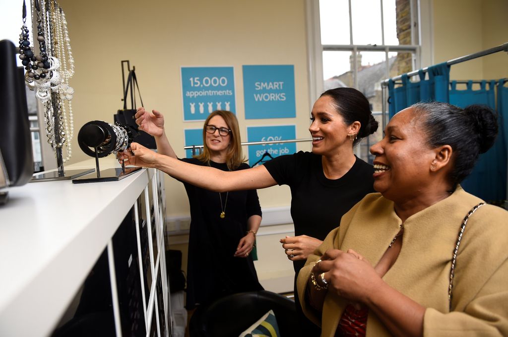 Meghan Markle picks out accessories for Smart Works client in 2019