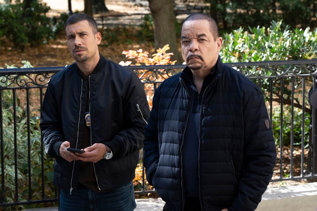 Octavio Pisano and ice t on set of law and order suv
