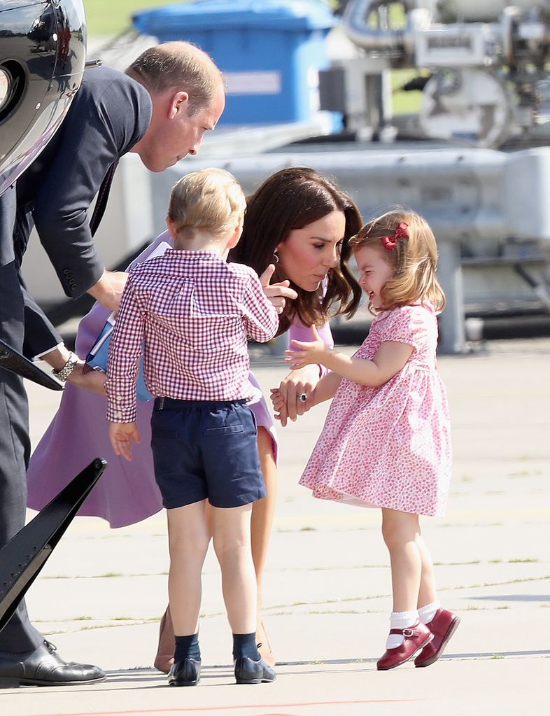 Princess Charlotte crying before boarding the plane in Germany