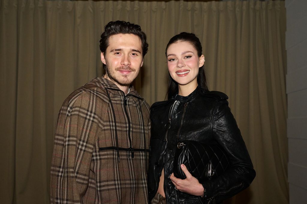 Brooklyn and Nicola Peltz-Beckham at the Burberry Fall RTW 2025 fashion show 