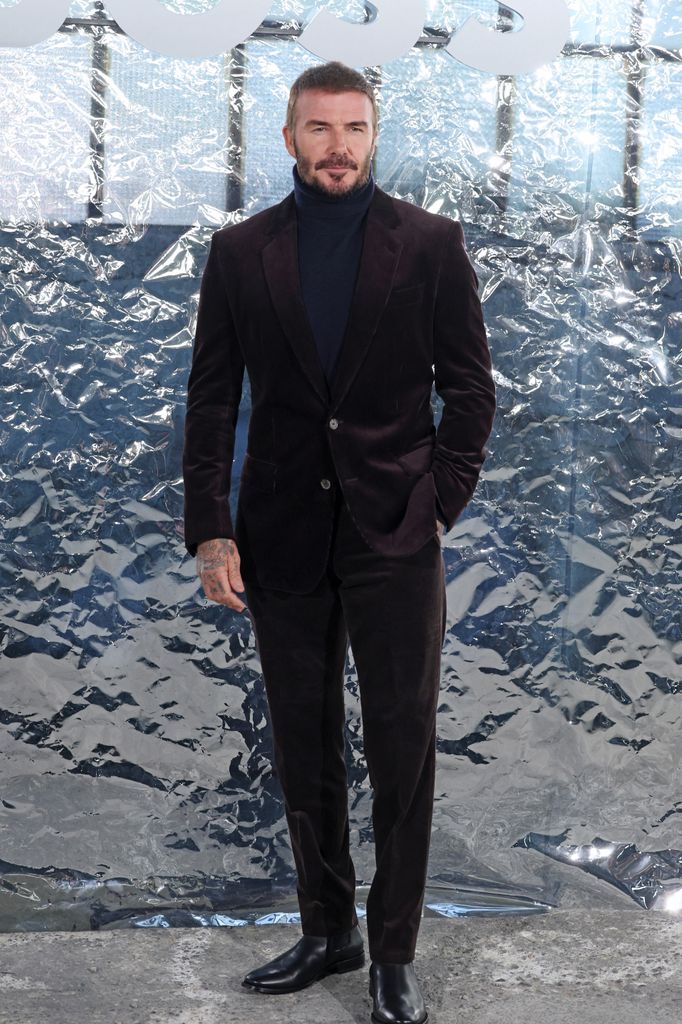 David Beckham attends the Boss fashion show during the Milan Womenswear Spring/Summer 2026 on September 25, 2025 in Milan, Italy