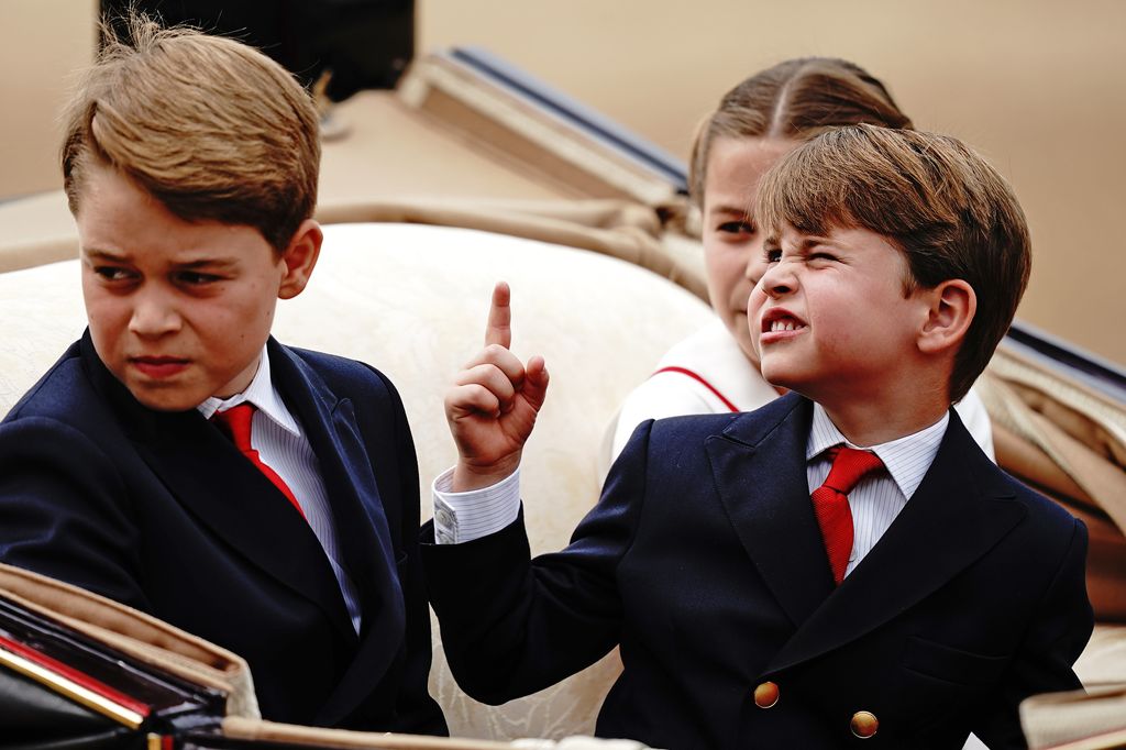 Prince Louis pointing at Trooping the Colour