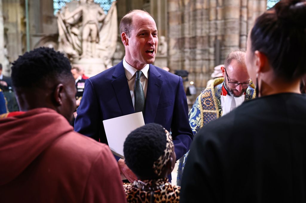 Prince William speaking with guests at Commonwealth Day service