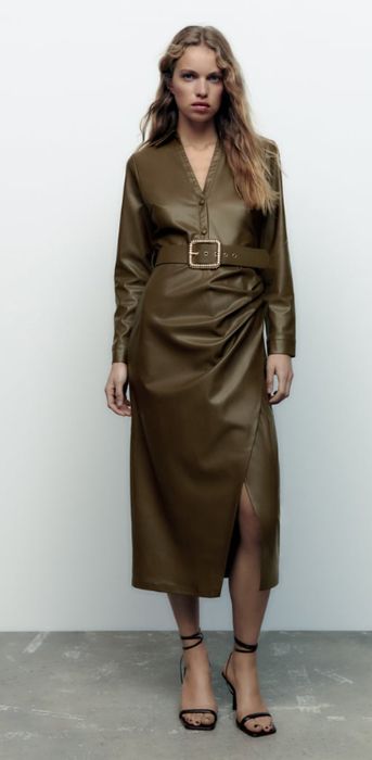 leather dress zara