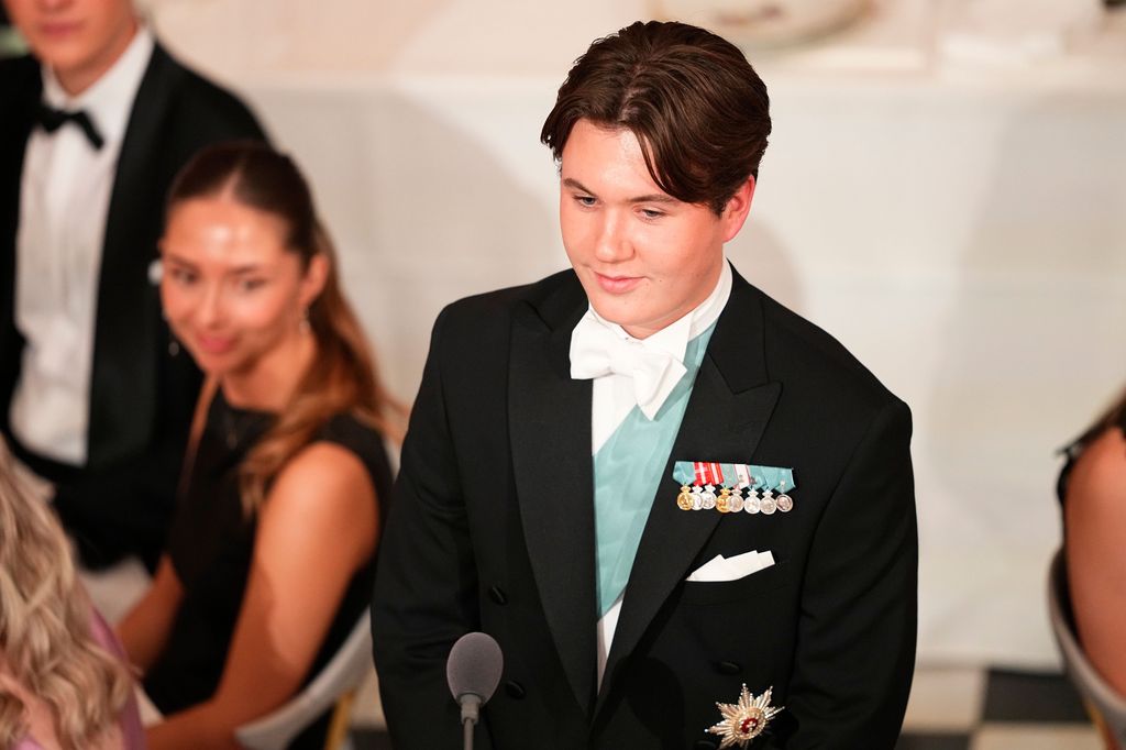 Prince Christian gives a speech at 18th birthday dinner
