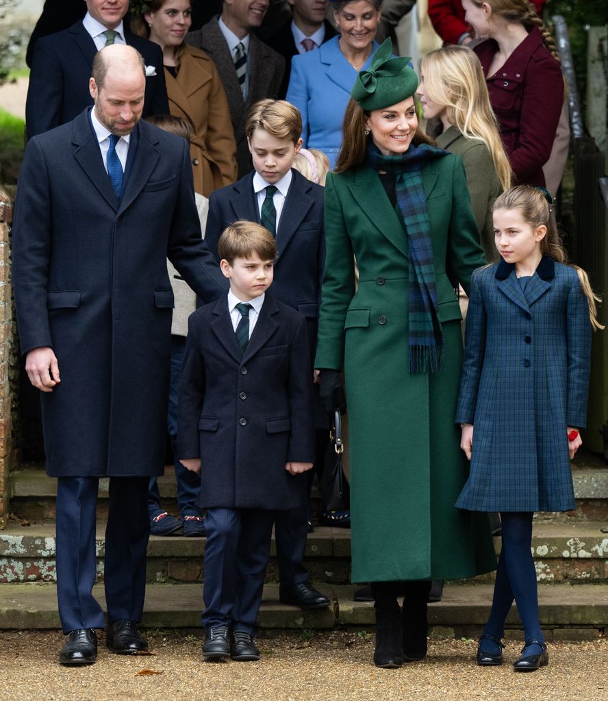 The royal family matched in green and navy for the Christmas morning service