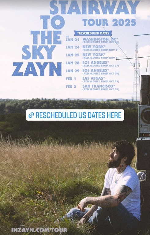 Zayn Malik rescheduled tour dates