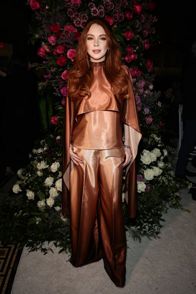 Lindsay Lohan in copper co-ord