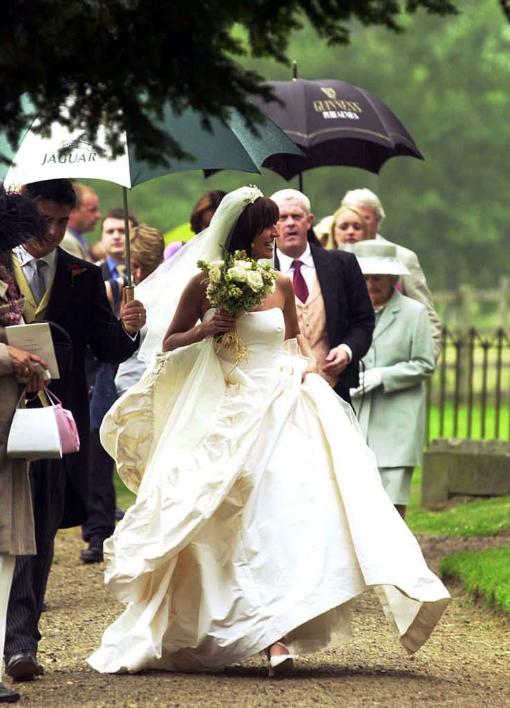 Davina McCall wears a wedding dress