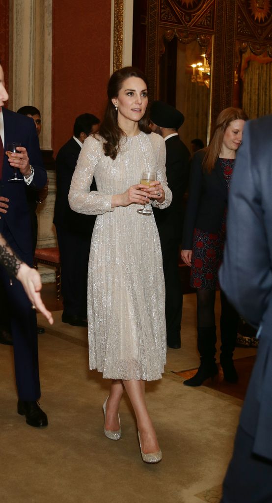 The then-Duchess of Cambridge in sparkling dress