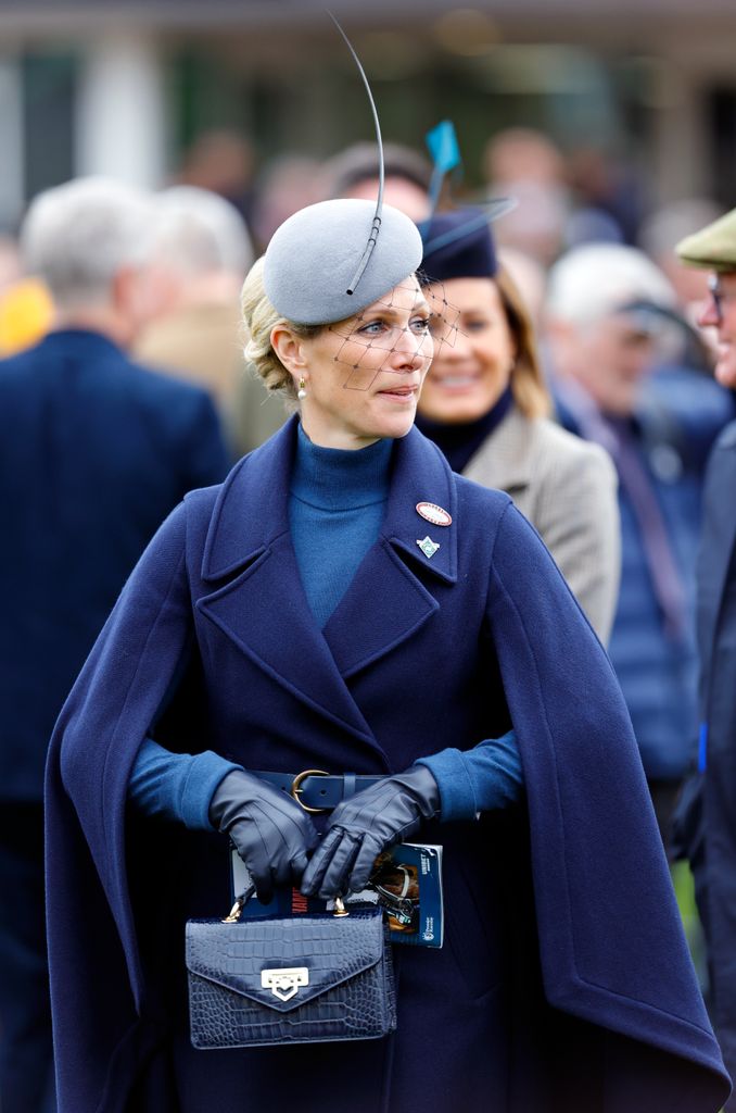 Zara Tindall attends day 1 'Champion Day' of the Cheltenham Festival at Cheltenham Racecourse on March 12, 2024 in Cheltenham, England. (Photo by Max Mumby/Indigo/Getty Images)