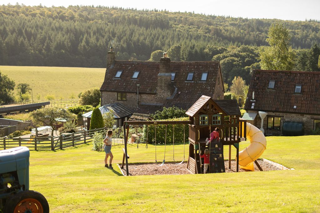 A view over the playground at Forest Barn Holidays