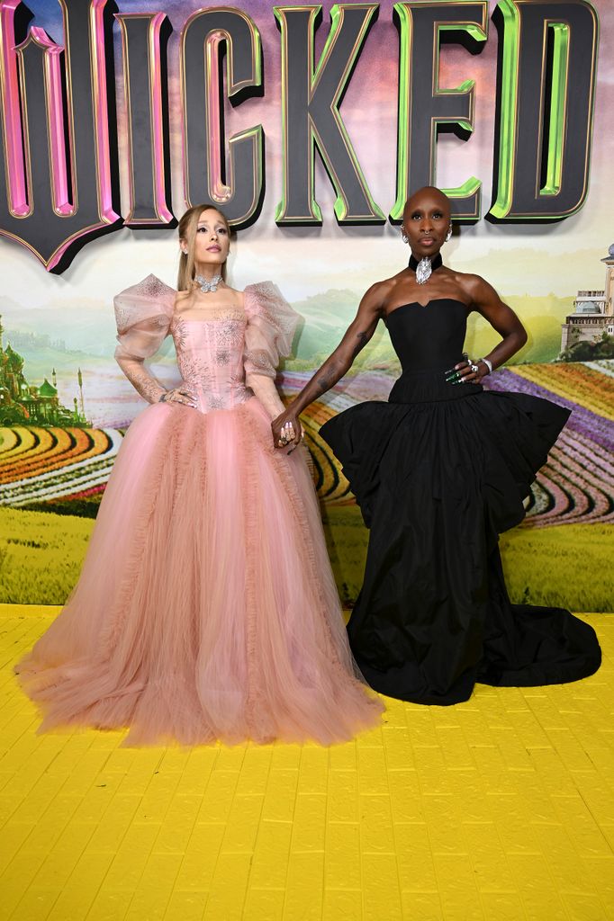 Ariana Grande and Cynthia Erivo attend the "Journey Through Oz" Tour to celebrate the Australian premiere of "Wicked" at State Theatre on November 03, 2024 in Sydney, Australia.