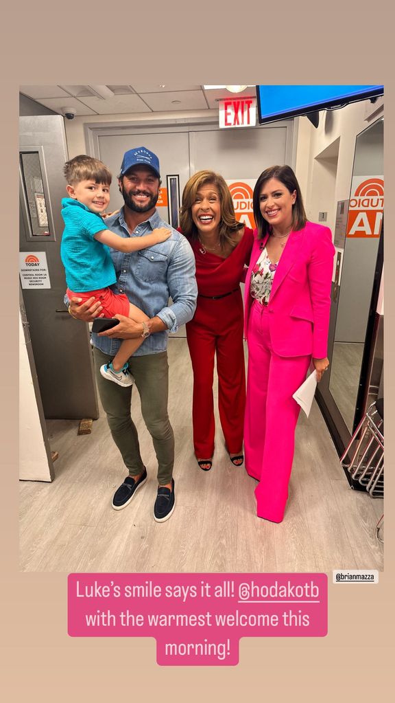 Chloe Melas and her family backstage at the Today Show with Hoda Kotb