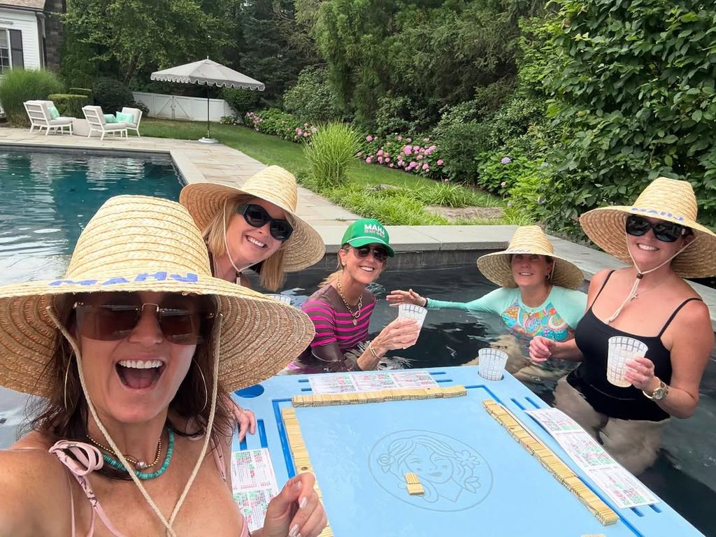 Lara Spencer posted a picture on social media of herself playing aqua-mahj with her friends including Jenner Bush Hager