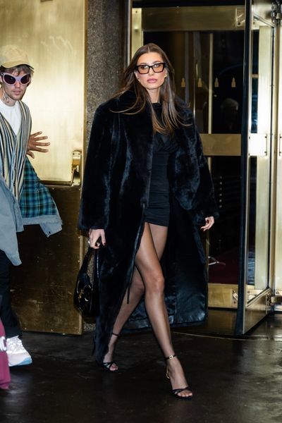 Hailey Bieber just added a £11,600 Saint Laurent coat to her winter  wardrobe