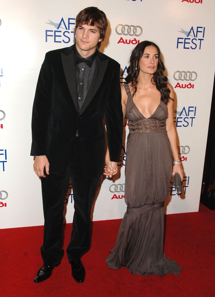 Ashton Kutcher and Demi Moore during AFI Fest 2006 Black Tie Opening Night Gala and US Premiere of Emilio Estevez's "Bobby" 