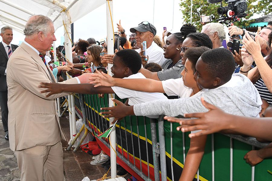 Prince Charles is welcomed to Nevis