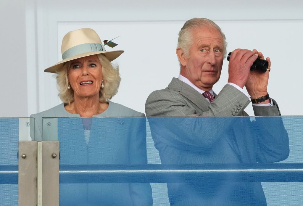 King Charles III and Queen Camilla were left disappointed as their horse Desert Hero came third