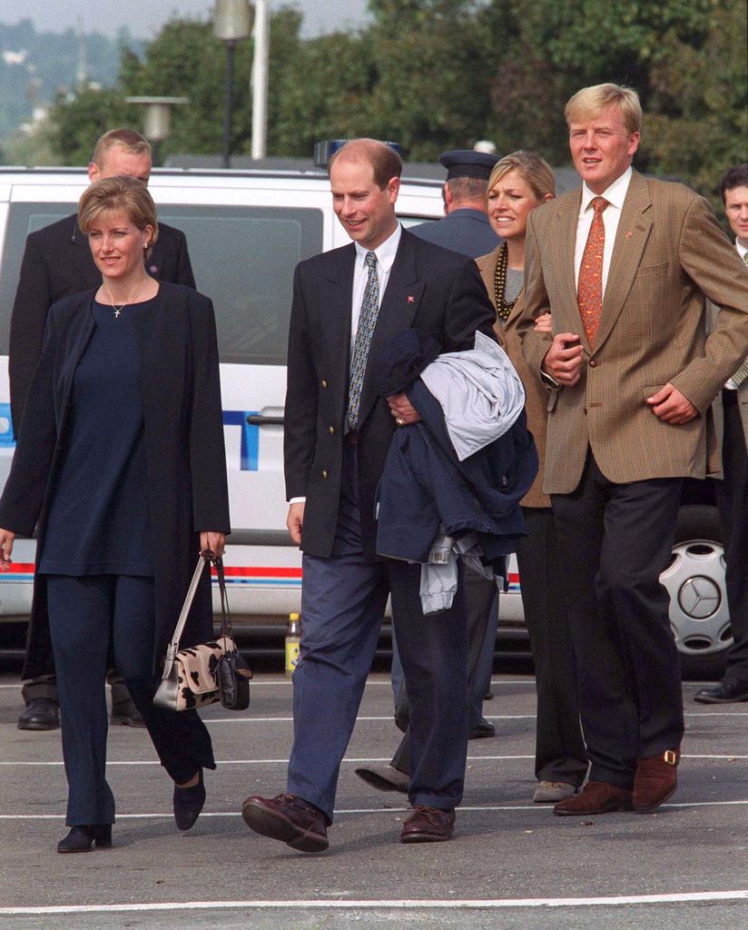 Sophie walking alongside the King and Queen of the Netherlands